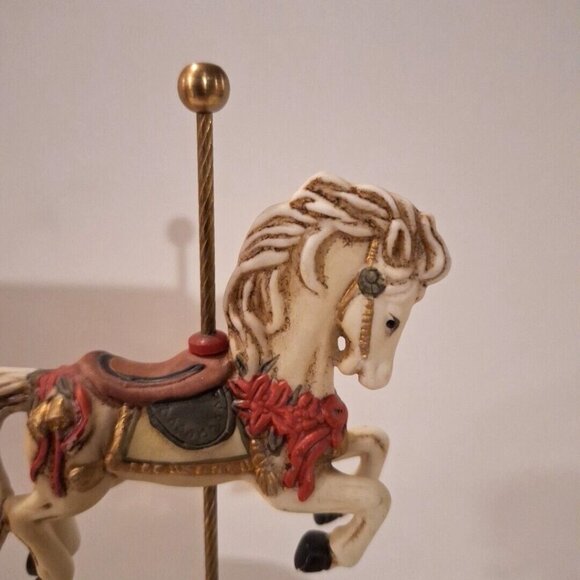 Carousel Horse House Of Lloyd 1990 Yule 5.5" Miniature Porcelain Christmas - Picture 7 of 8